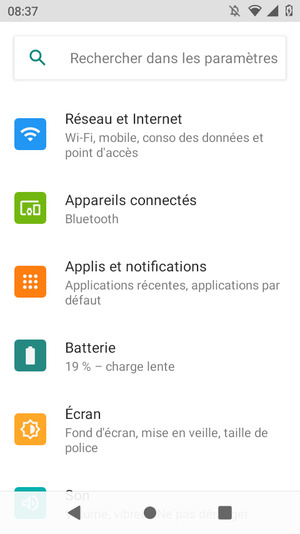 Sélectionnez Réseau et Internet