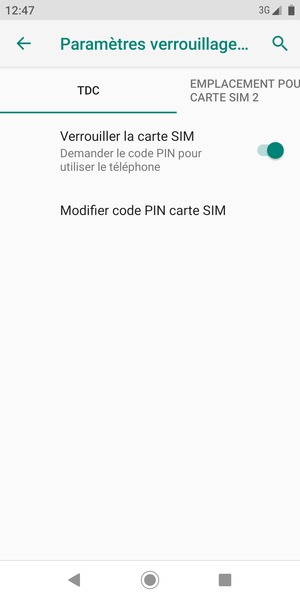 Sélectionnez Public puis Modifier code PIN carte SIM