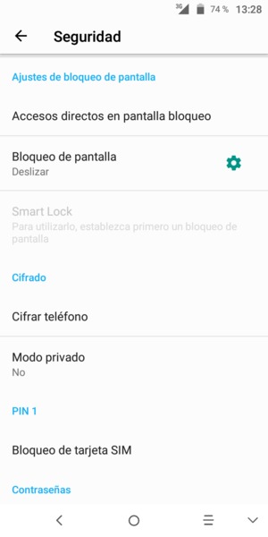 Seleccione Bloqueo de pantalla