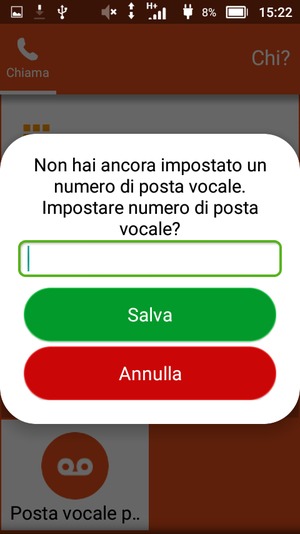 Inserisci Numero di posta vocale e seleziona Salva