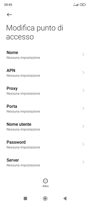 Inserisci informazioni MMS
