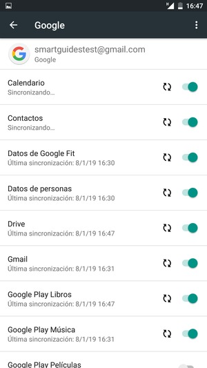 Su información será sincronizada