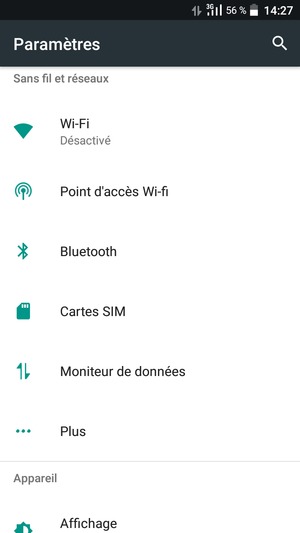 Sélectionnez Point
d'accès Wi-fi
