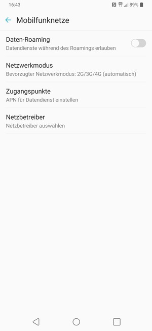 Wählen Sie Netzwerkmodus