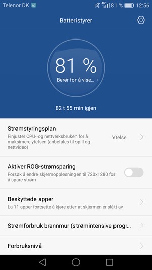 Velg Strømstyringsplan