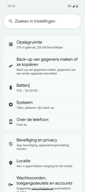 Scroll naar en selecteer Systeem
