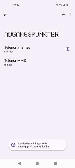 Vælg Nyt APN