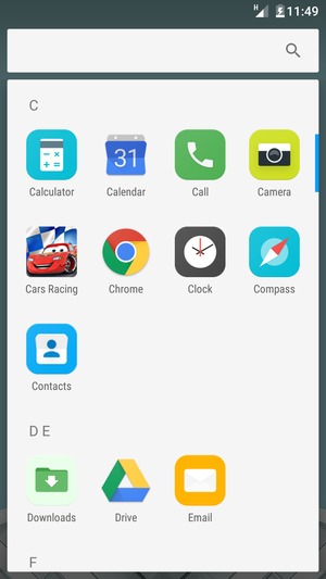 Scroll to and select Email