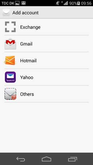 Select Gmail or Hotmail