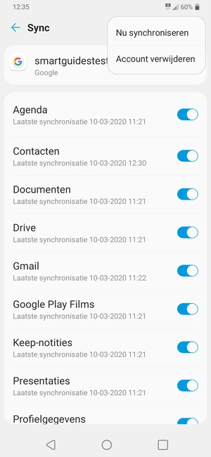 Selecteer Nu synchroniseren