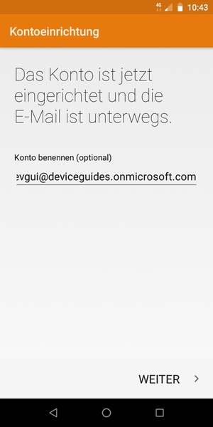 Geben Sie Ihrem Konto einen Namen und wählen Sie WEITER