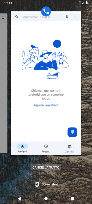 Seleziona CANCELLA TUTTO per chiudere tutte le applicazioni in esecuzione