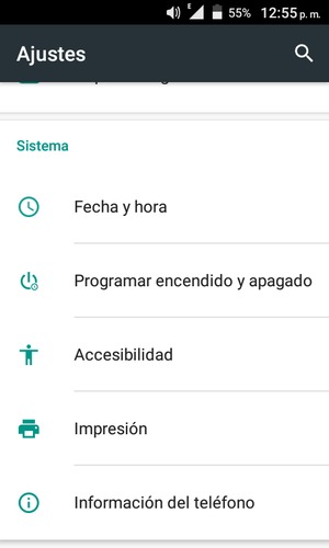 Desplácese y seleccione Información del teléfono