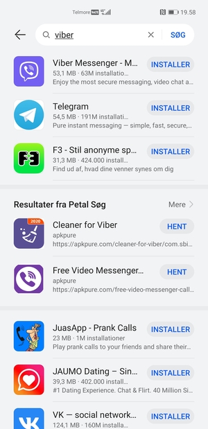 Vælg appen