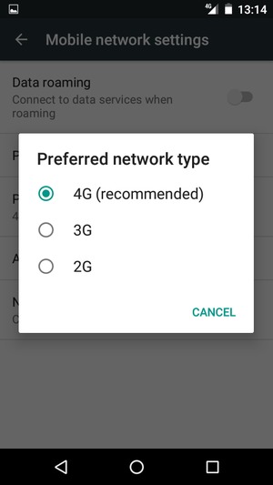 Select your preferred option