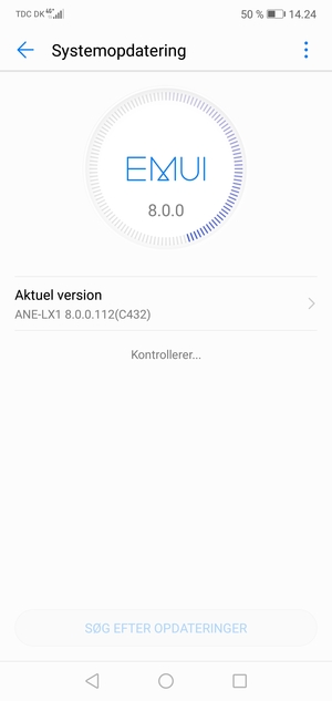 Afvent at søgningen er afsluttet