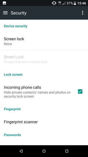 Select Screen lock