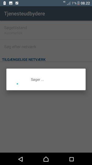 Afvent at søgningen er afsluttet