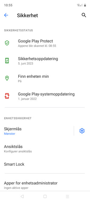 Telefonen din er nå sikret med en skjermlås