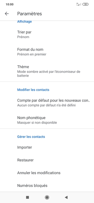 Faites défiler et sélectionnez Importer
