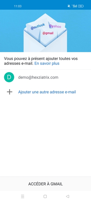 Sélectionnez ACCÉDER À GMAIL