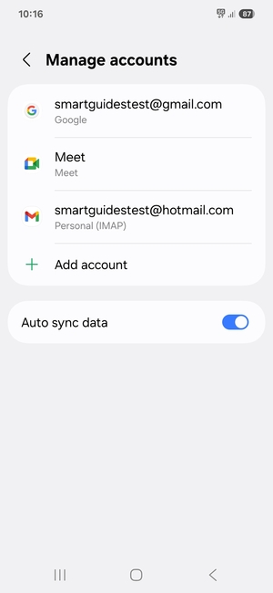 Select your Google account
