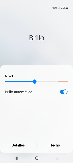 Active Brillo automático y seleccione Hecho