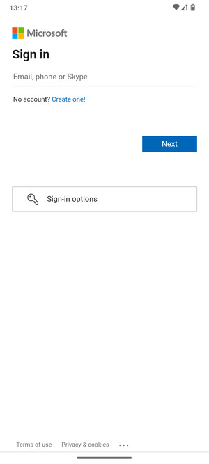 Enter your Email address and select Next