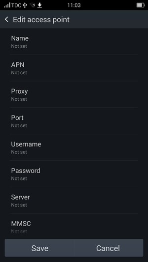 Enter MMS information