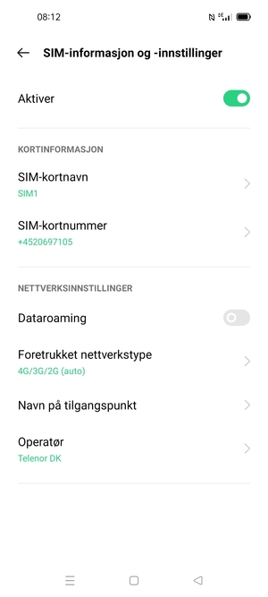 For å bytte nettverk hvis det oppstår nettverksproblemer, velg Operatør
