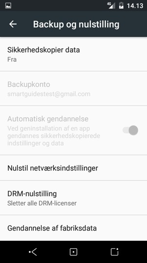Vælg Sikkerhedskopier data