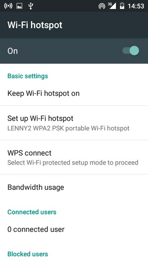Your phone is now set up for use as a modem