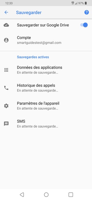 Sélectionnez Compte