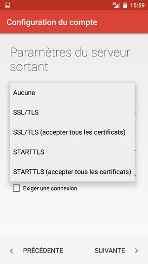 Sélectionnez Aucune puis SUIVANTE