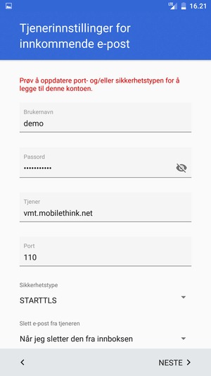 Velg Sikkerhetstype