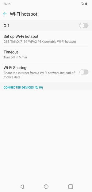 Select Set up Wi-Fi hotspot
