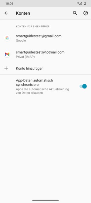 Wählen Sie Ihr Google Konto