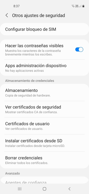 Seleccione Configurar bloqueo de SIM
