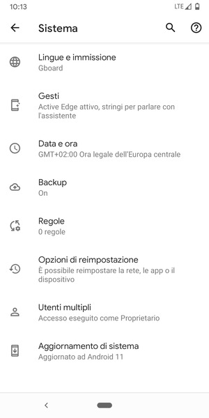 Seleziona Aggiornamento di sistema