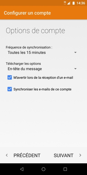 Sélectionnez SUIVANT