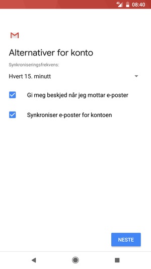 Velg NESTE