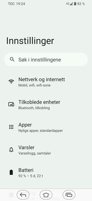 Velg Nettverk og internett