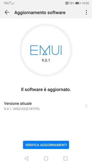 Se il tuo telefono è aggiornato, vedrai la seguente schermata