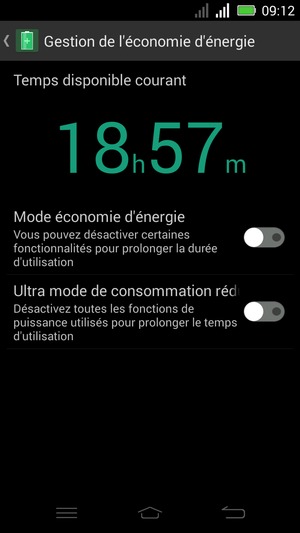 Activer le Mode économie d'énergie