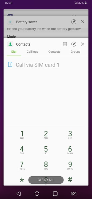 Select CLEAR ALL to close all running apps