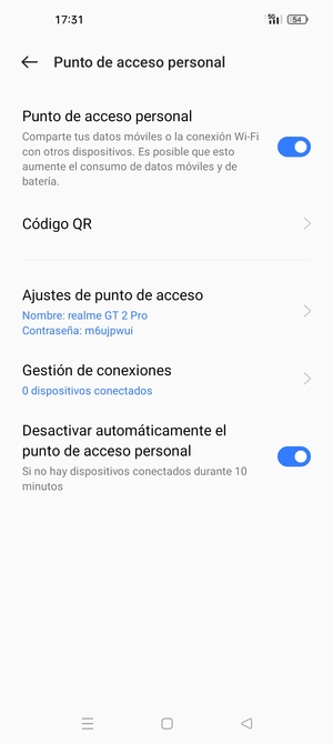El teléfono ha sido configurado para su uso como módem