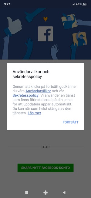 Välj FORTSÄTT