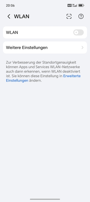 Schalten Sie WLAN ein