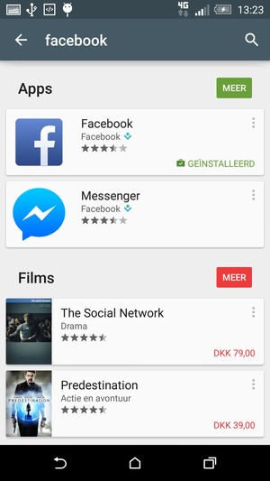 Selecteer de app