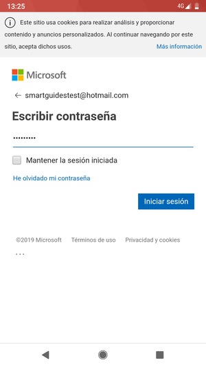 Introduzca su contraseña y seleccione Iniciar sesión